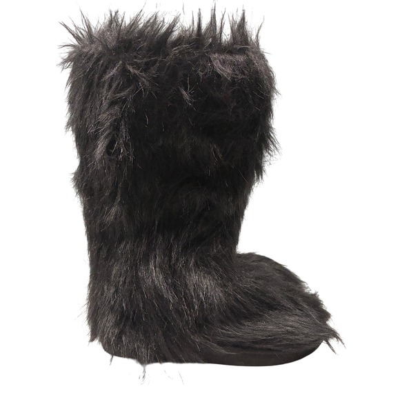 Monki Shoes - Monki Faux Fur Snow Boots Womens 6.5 Black Winter Warm Chunky Platform Cozy